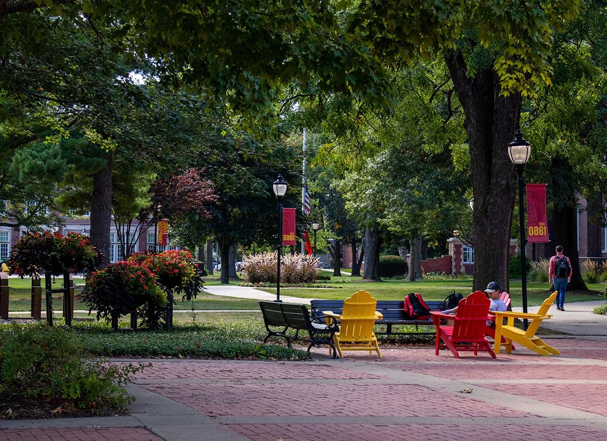 Simpson College campus in fall 